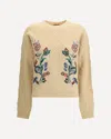 Etro Beige Wool Sweater With Embroidery In Nude