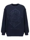 Etro Navy Blue Cotton Embroidered Logo Sweatshirt