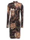 Etro Printed Chenille Midi Dress In Multi