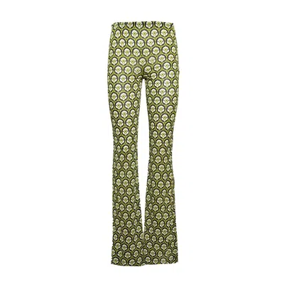 Etro Printed Viscose Flared Pants In Multicolor
