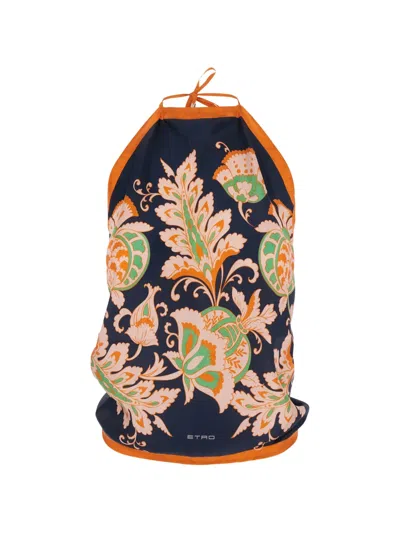 Etro Floral Halterneck Top In Multi