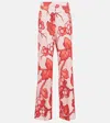 Etro Floral High-rise Pants In Pink