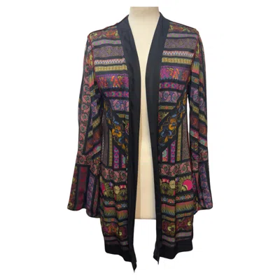 Pre-owned Etro Floral Jacket/kaban Size It 42 / Fr 38 / Us 6 In Black