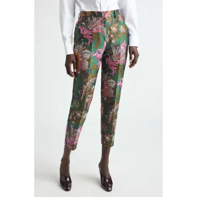 Etro Floral Jacquard Ankle Trousers In Multi