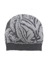 Etro Floral-jacquard Beanie Hat In Grey