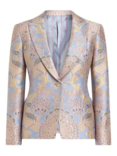 Etro Floral-jacquard Blazer In Multi