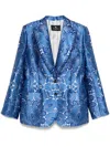 Etro Floral-jacquard Blazer In Blue