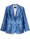 Etro Floral-jacquard Blazer In Blue
