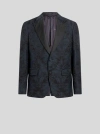 Etro Floral-jacquard Blazer In Blue