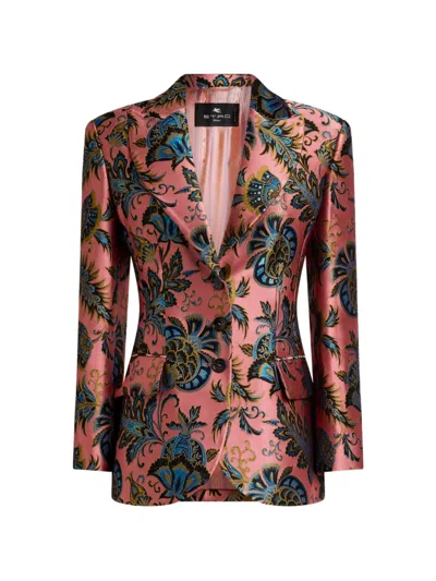 Etro Floral Jacquard Blazer In Multi