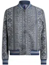 Etro Bomber Jacket With Floral And Medallion Motif In Blue