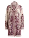 Etro Wool And Cotton Jacquard Maxi Cardigan In Multi