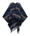 Etro Cape Mit Jacquard-blumenmotiv In Black