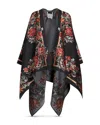 Etro Floral Jacquard Cape In Multicolor Black Base