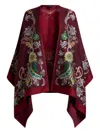 Etro Floral-jacquard Cape In Red