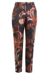 Etro Jacquard Cigarette Trousers In Multicolor Black Base