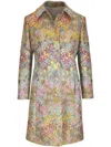 Etro Brocade Single-breasted Coat In Yellow