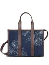 Etro Womens Denim Blue Scuro Bauletto Denim Top-handle Bag In Blue