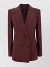 Etro Double-breasted Jacket With Floral Jacquard Pattern In Red
