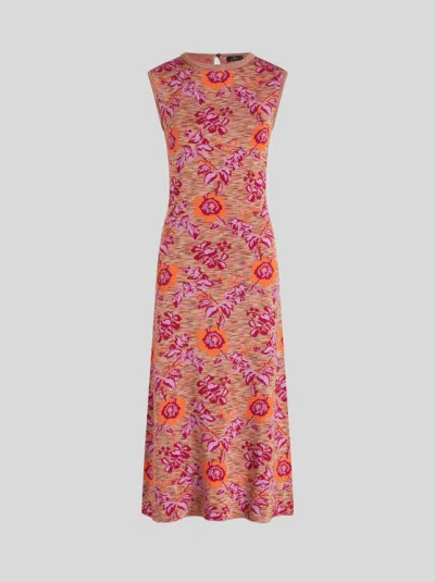Etro Floral-jacquard Sleeveless Maxi Dress In Red