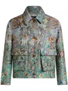 Etro Paisley Print Buttoned Jacket In Blue