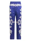 Etro Patterned Trousers With Elastic Waistband And Embellishments In Blue