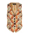 Etro Floral-jacquard Pattern Waistcoat In Nude