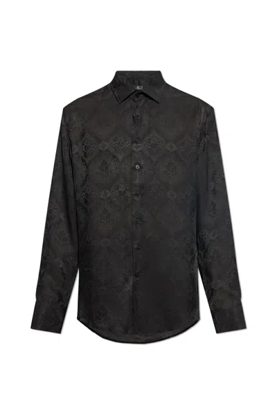 Etro Floral Jacquard Roma Shirt In Black