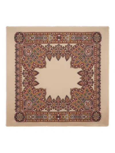 Etro Floral-jacquard Scarf In Brown