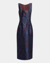 Etro Paisley Jacquard Corset Sheath Dress