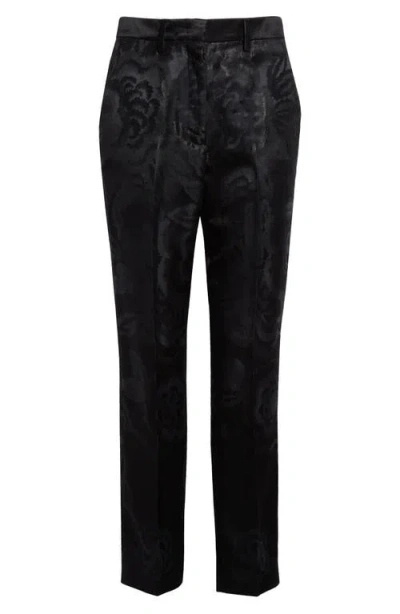 Etro Tonal-design Jacquard Trousers In Black