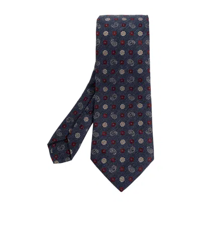 Etro Floral Jacquard Tie In Blue
