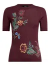 Etro Floral-jacquard Top In Burgundy