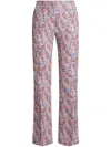Etro Fiorellino Lace Jacquard Flare Trousers In Blue