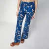 Etro Flared Leg Floral Pattern High Waist Trousers In Multicolor