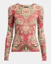 Etro Floral Jersey Long-sleeve T-shirt In Multi