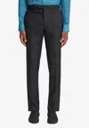 Etro Floral Leafy Jacquard Pants In Black