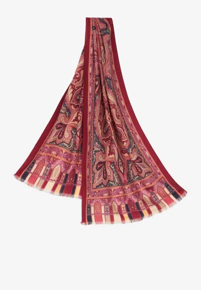 Etro Floral Leafy Print Cashmere-blend Scarf