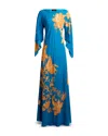 Etro Floral Maxi Beach Dress In Blue