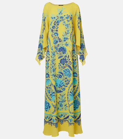 Etro Floral Maxi Dress In Yellow