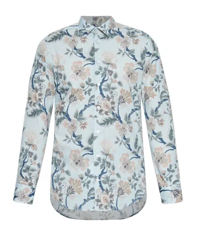 Etro Lapel Long Sleeve Shirt In Blue