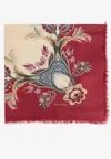 Etro Floral Motif Frayed Scarf In Multi