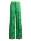 Etro Floral-motif Jacquard Trousers In Green