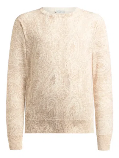 Etro Paisley Intarsia-knit Jumper In Brown