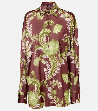 Etro Floral Oversized Shirt In Multicoloured