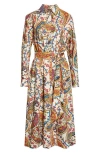 Etro Belted Paisley-print Cotton-voile Midi Shirt Dress In Multi