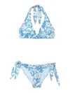 Etro Triangle Top Halter Neck Bikini In Light Blue