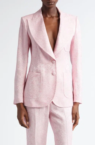 Etro Floral Paisley Jacquard Blazer In Rosa Polvere Chiaro