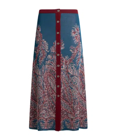 ETRO ETRO PATTERN-JACQUARD KNITTED SKIRT