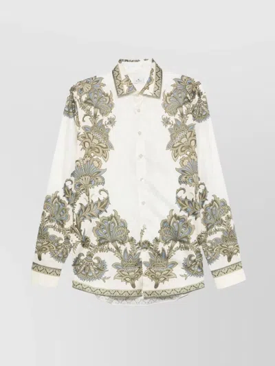Etro Floral Paisley Long Sleeve Shirt In White